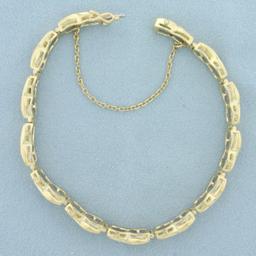 Baguette And Round Diamond Tennis Bracelet In 14k Yellow Gold