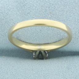 Diamond Solitaire Engagement Ring In 14k Yellow Gold