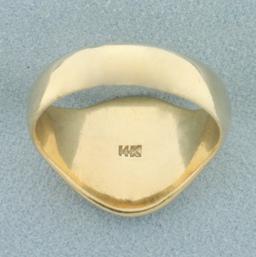 Vintage Signet Ring In 14k Yellow Gold