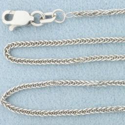 18 Inch Foxtail Link Chain Necklace In 14k White Gold