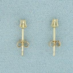 Buttercup Diamond Stud Earrings For Child In 10k Yellow Gold