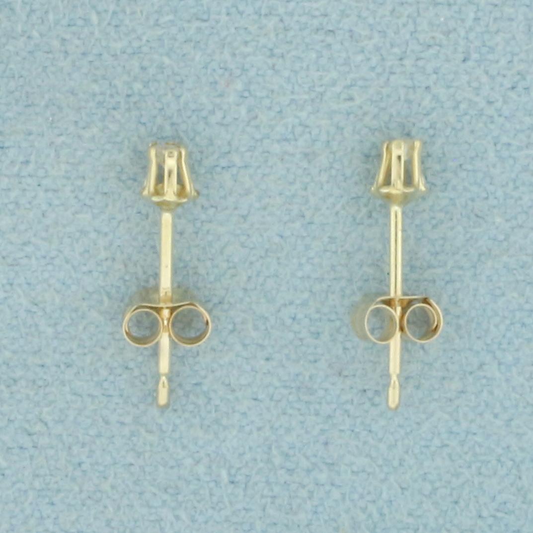 Buttercup Diamond Stud Earrings For Child In 10k Yellow Gold