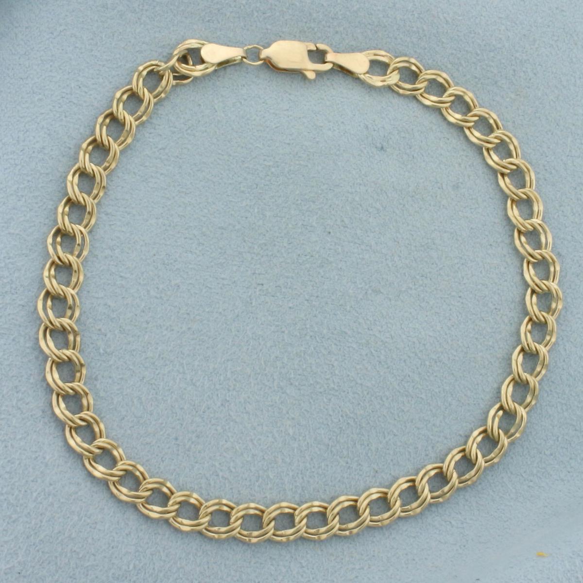 8 Inch Ring Charm Bracelet In 10k Yellow Gold