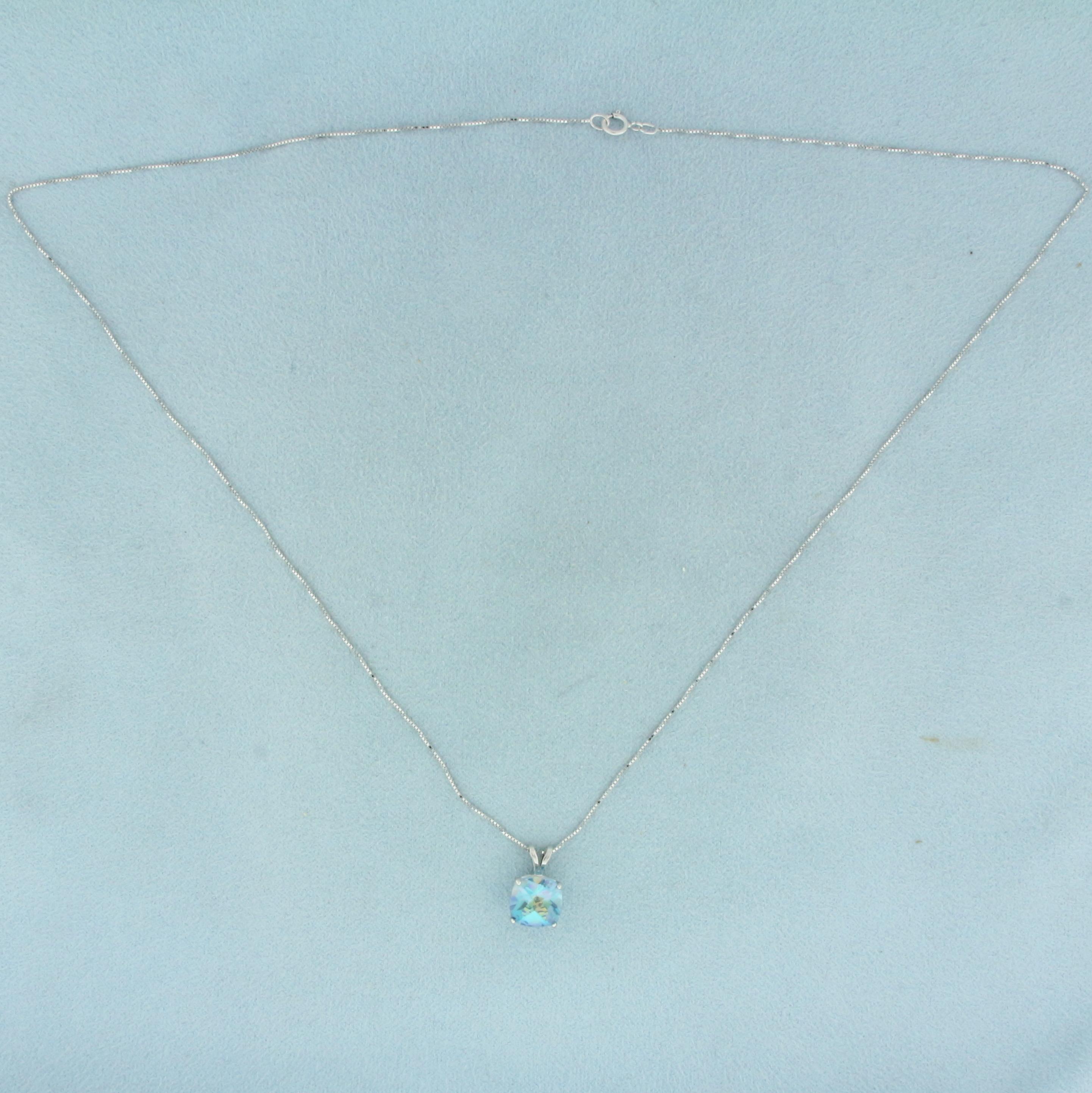 Ocean Mystic Topaz Necklace In 14k White Gold