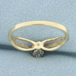 Diamond Solitaire Engagement Ring In 14k Yellow Gold