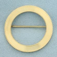 Vintage Circle Pin In 14k Yellow Gold