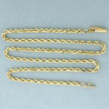 18 Inch Rope Link Chain Necklace In 14k Yellow Gold