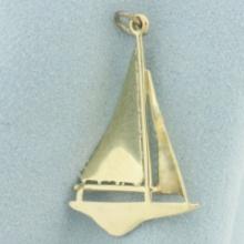 Sailboat Pendant In 14k Yellow Gold