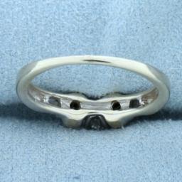 Vintage Round And Baguette Diamond Engagement Ring In 14k White Gold