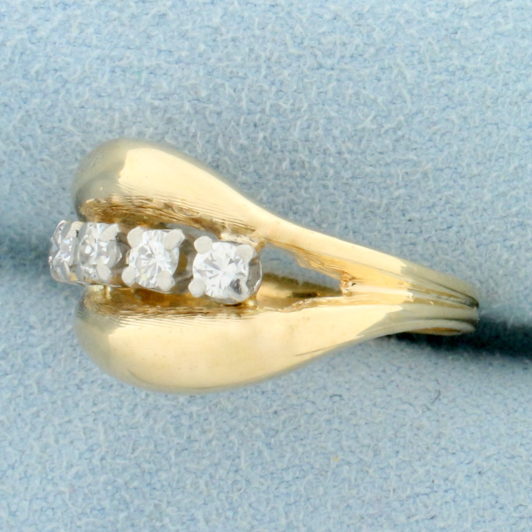 1/2ct Tw Five Stone Diamond Ring In 18k Yellow Gold