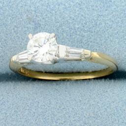 Diamond Engagement Ring In 14k Yellow And White Gold