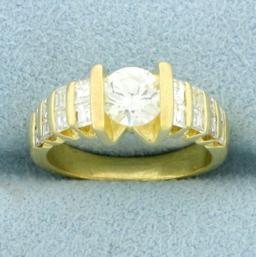 1.25ct Tw Diamond Engagement Ring In 18k Yellow Gold