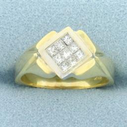 Princess Diamond Ring In 18k Yellow Gold