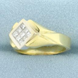 Princess Diamond Ring In 18k Yellow Gold