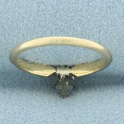 Pear Diamond Solitaire Engagement Ring In 14k Yellow Gold