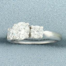 Certified Diamond 3 Stone Wedding Anniversary Engagement Ring In 18k White Gold