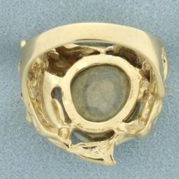 Mermaid Sea Life Opal Ring In 14k Yellow Gold