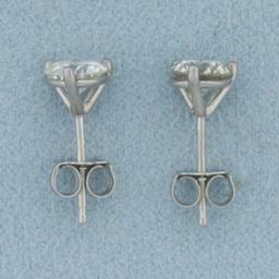 1.1ct Tw Diamond Stud Earrings In Platinum Martini Settings