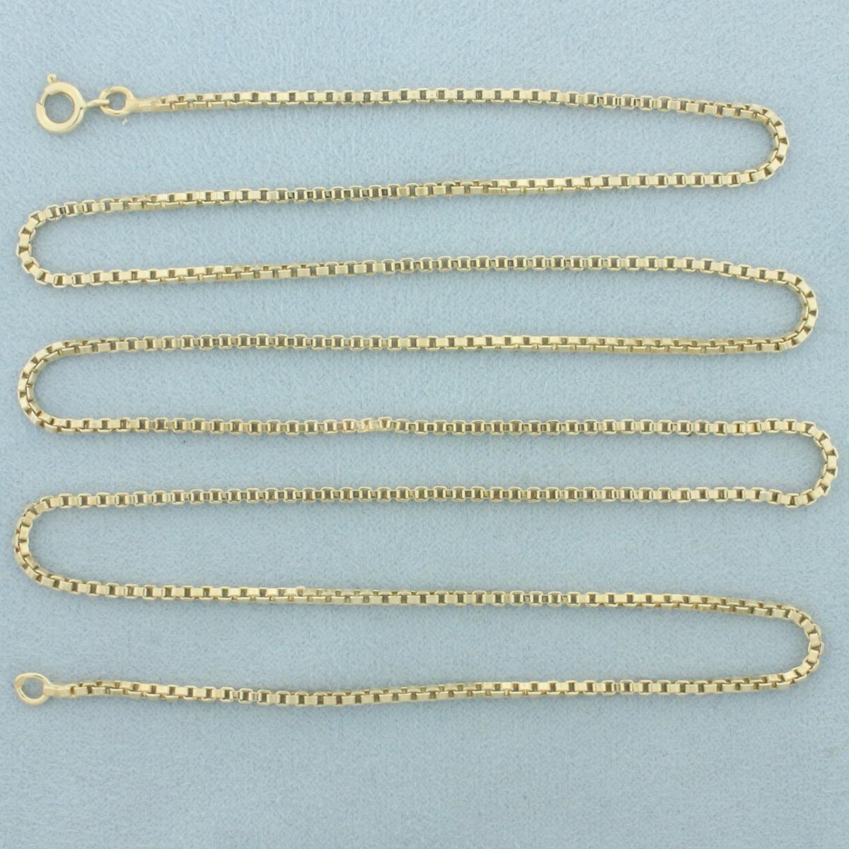 30 Inch Box Link Chain Necklace In 14k Yellow Gold