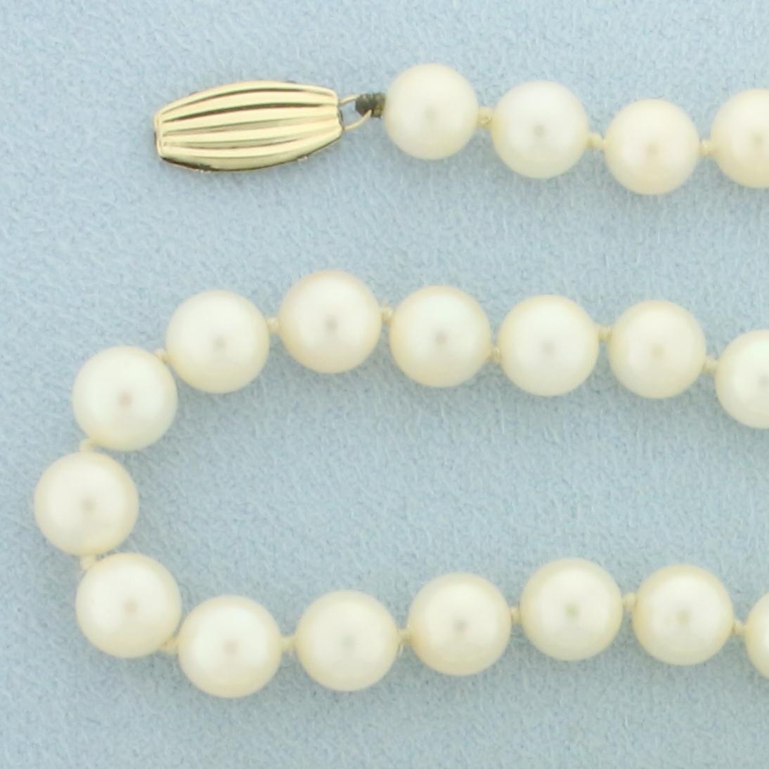 Pearl Strand Necklace With 14k Yellow Gold Clasp