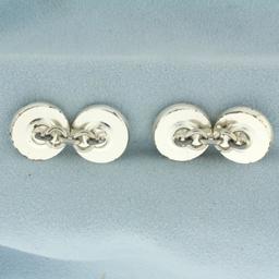 Vintage Chanel Paris Mother Of Pearl Button Cufflinks