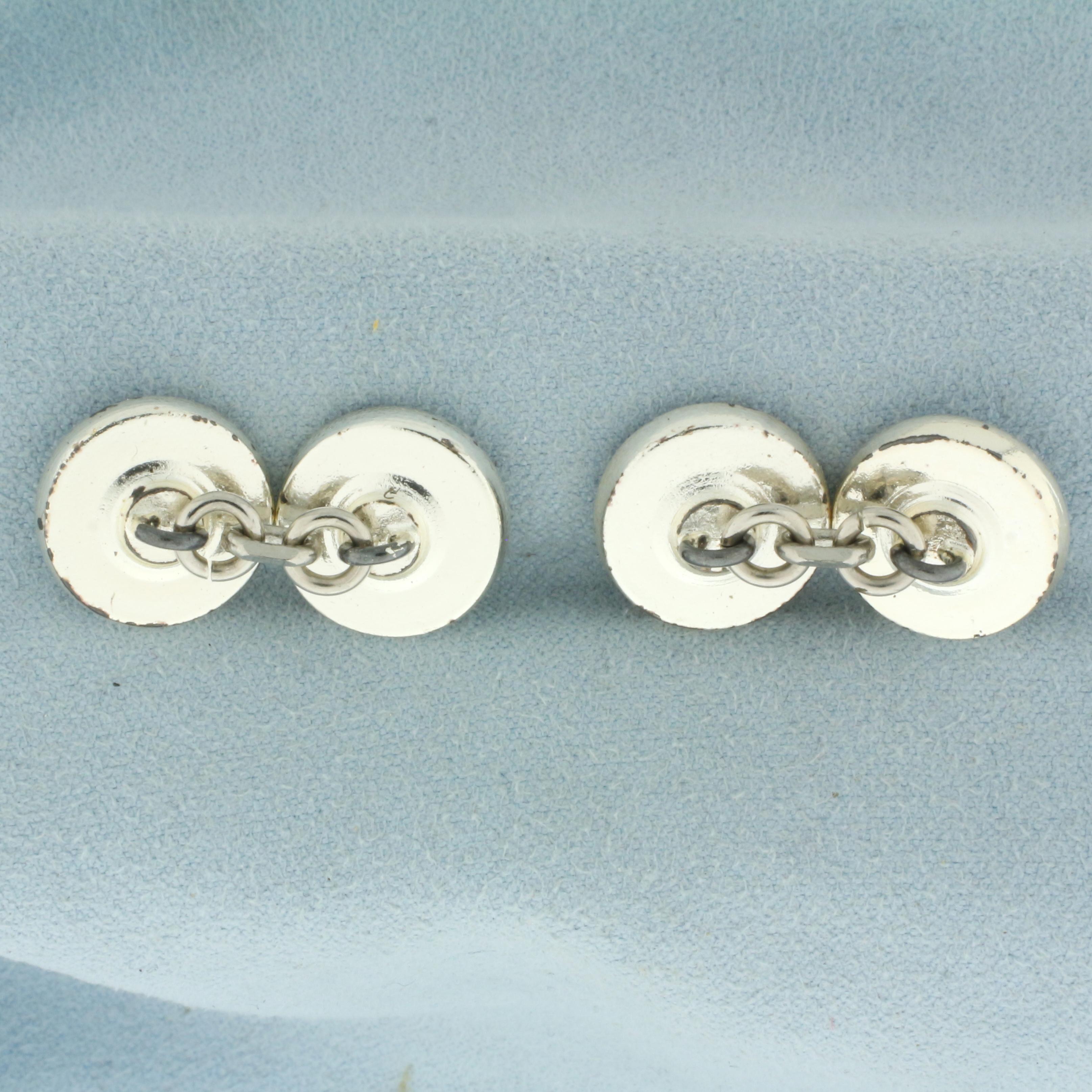 Vintage Chanel Paris Mother Of Pearl Button Cufflinks