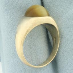 Mens Chrysoberyl Cat's Eye Ring In 10k Yellow Gold