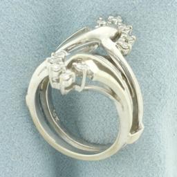 Diamond Spray Ring Jacket Enhancer In 14k White Gold