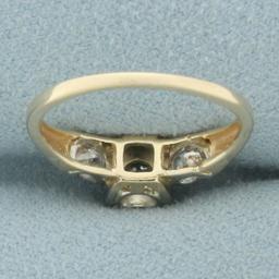Vintage 3 Stone Old European Diamond Engagement Ring In 14k Yellow And White Gold