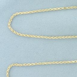 26 Inch Rope Link Chain Necklace In 14k Yellow Gold