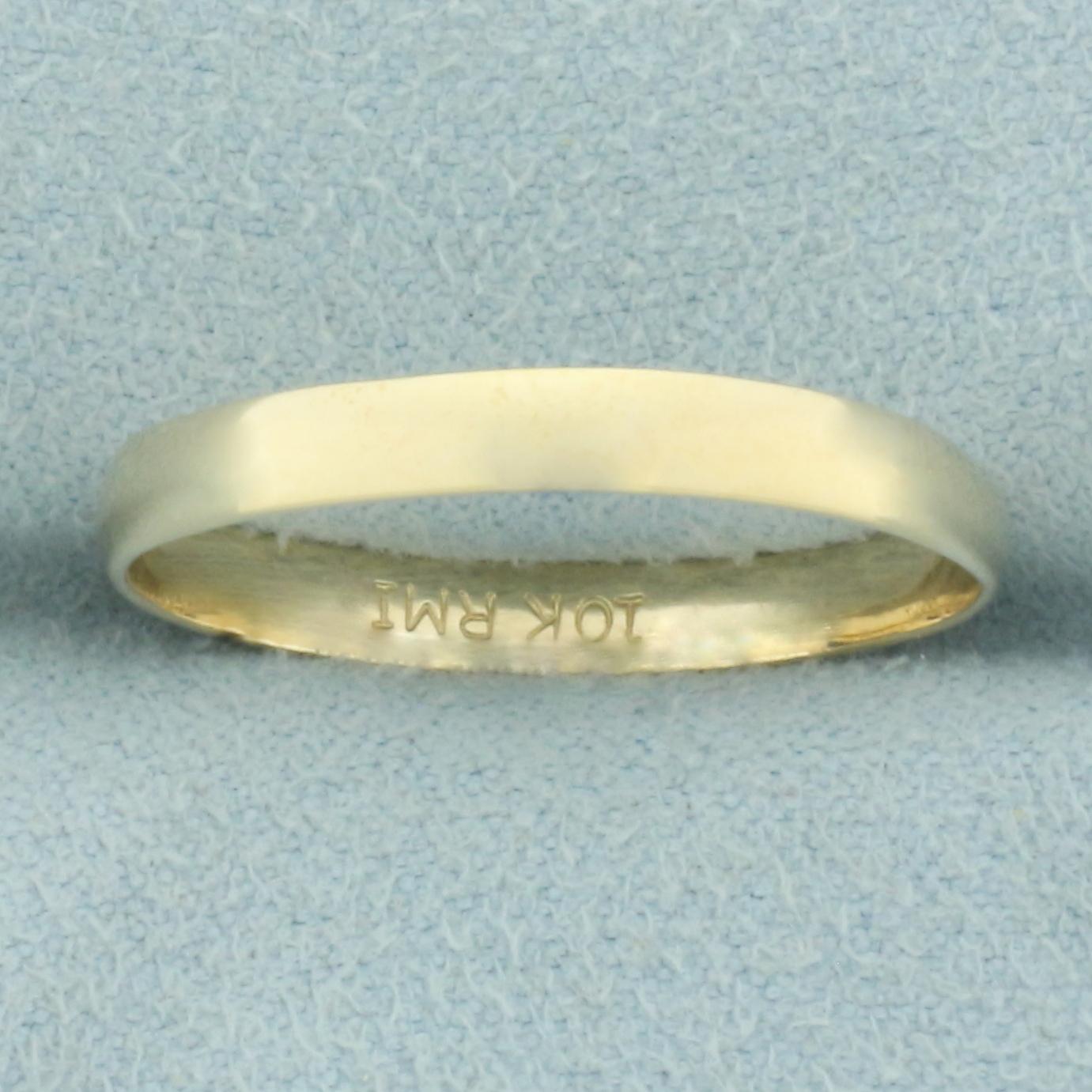 Mens High Polish Wedding Band Ring In 10k Yellow Gold