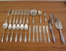 Towle Mary Chilton Sterling Silver Twenty Five Piece Flatware Set Monogrammed