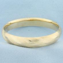 Hinged Plaid Design Bangle Bracelet In 14k Yellow Gold