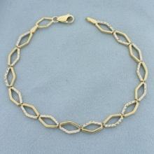 Geometric Diamond Cut Bracelet In 14k Yellow And White Gold