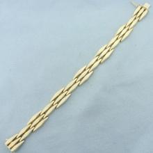Italian Elongated Diamond Link Bracelet In 14k Yellow Gold