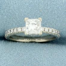 Gia Certified Princess Cut Diamond Noam Carver Engagement Ring In 14k White Gold