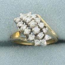 Diamond Waterfall Ring In 14k Yellow Gold