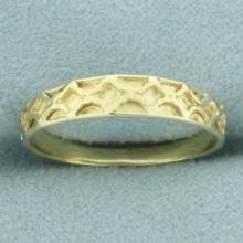 Geometric Pattern Band Ring In 14k Yellow Gold