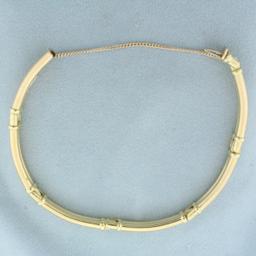 Italian Made Double Tube Link Bracelet In 14k Yellow Gold