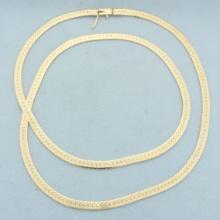 24 Inch Herringbone Chain Necklace In 14k Yellow Gold