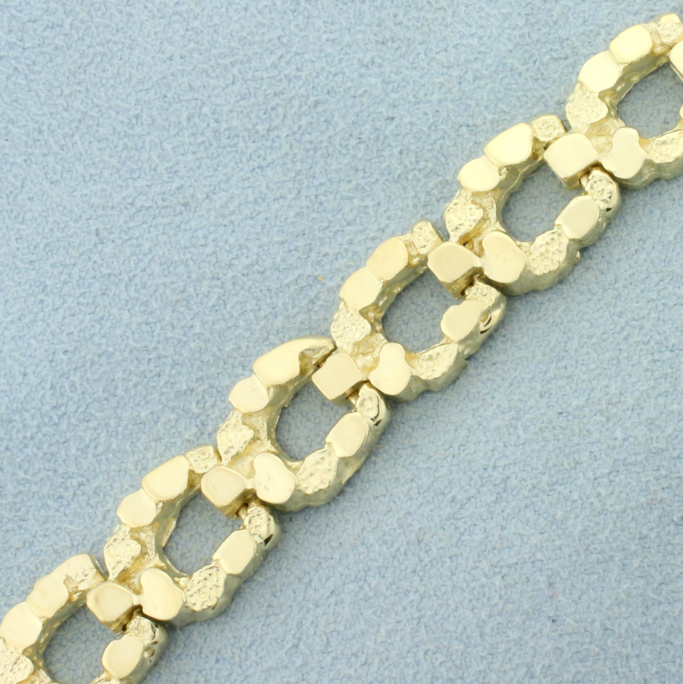 Nugget Link Bracelet In 14k Yellow Gold