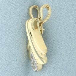 Diamond Necklace Enhancer Pendant In 14k Yellow Gold