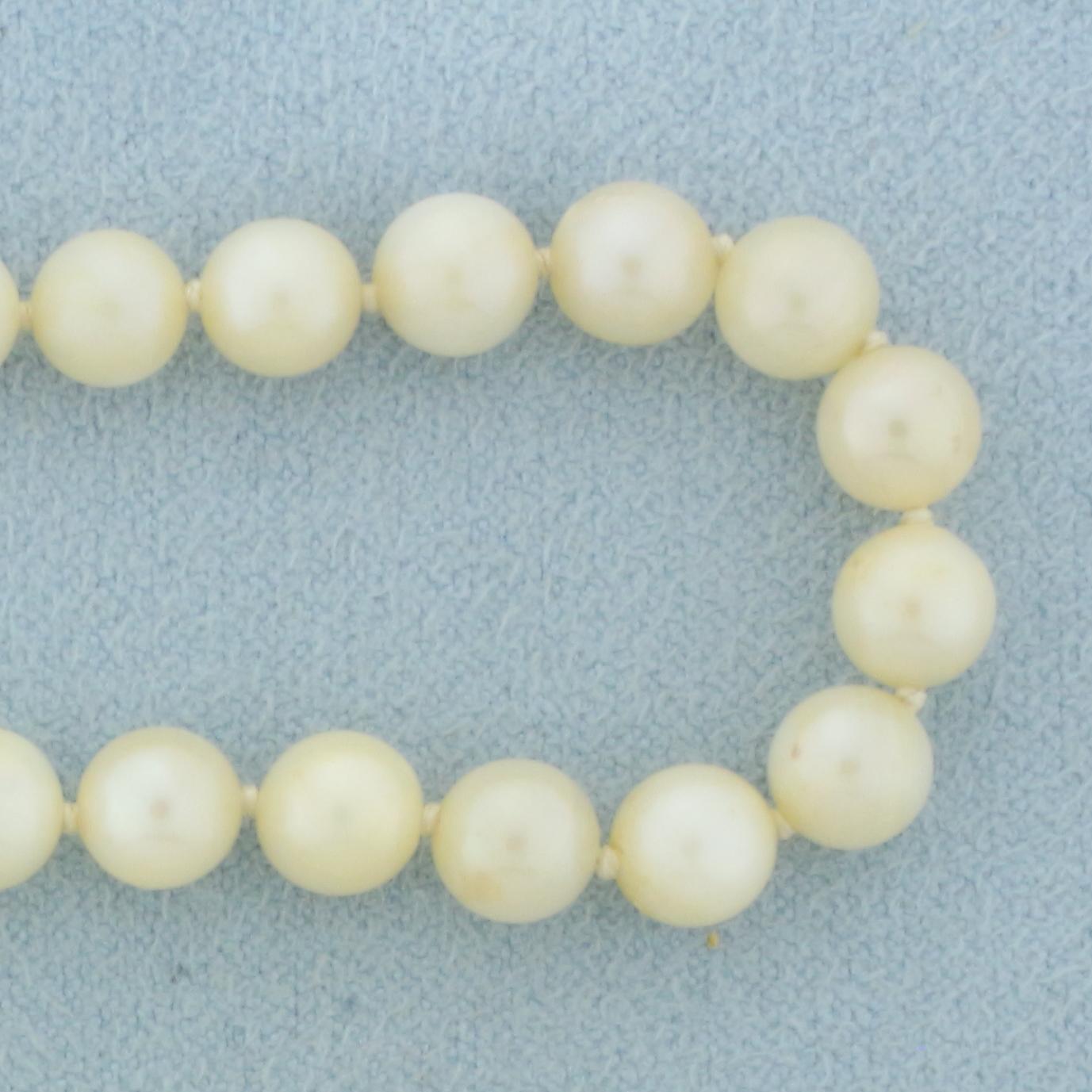 Vintage Pearl Strand Necklace In 14k White Gold