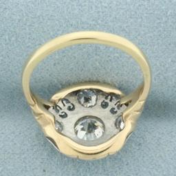 Antique Old European Cut Diamond Victorian Ring In 14k Yellow Gold