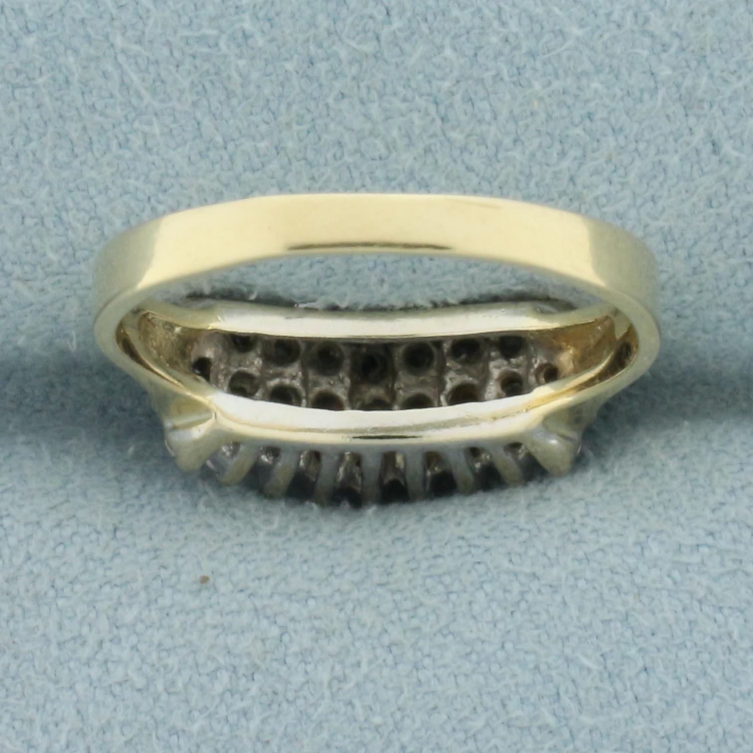 3-row Diamond Pyramid Cocktail Ring In 14k Yellow | Proxibid