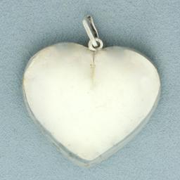 Large Puffy Heart Pendant In Sterling Silver