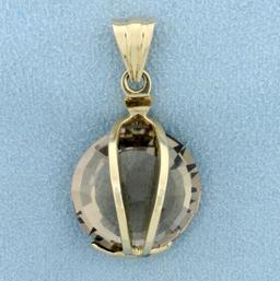 30ct Smoky Topaz Pendant In 14k Yellow Gold