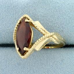 2.5ct Garnet Rope Design Ring In 14k Yellow Gold