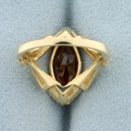 2.5ct Garnet Rope Design Ring In 14k Yellow Gold