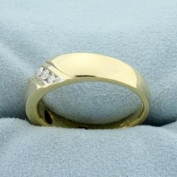 Men's Diamond Wedding Or Anniversary Band Ring In 14k Yellow And White Gold